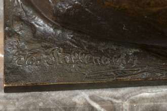 Bronze Alsatian Dog with Puppies by Josef Pallenberg
